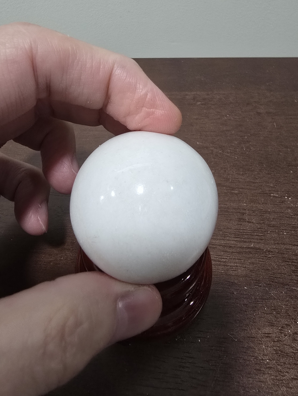 Scolecite Crystal Sphere 45 mm - Picture 7 of 9